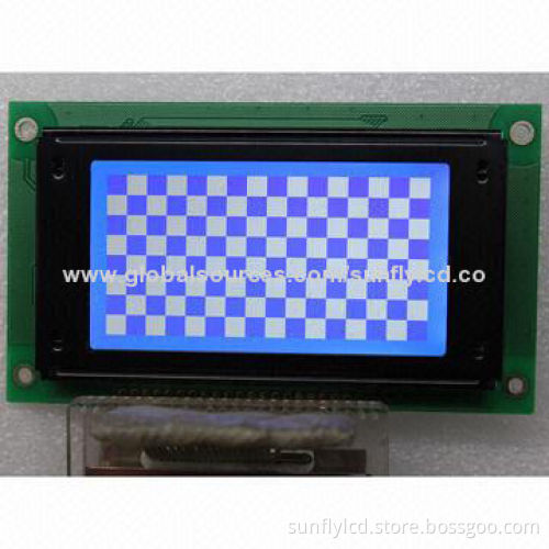 8-bit MPU 128x64 Dots Matrix Graphic LCD Module, STN Blue, Negative, White Backlight